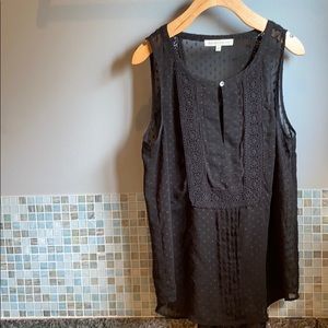 Black sheer embroidered tank size M